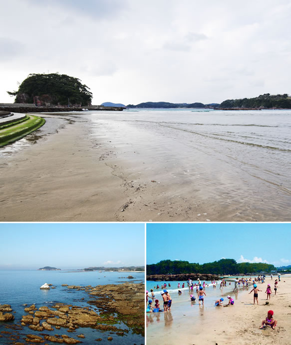 오오카와지마 해수욕장　온화한 시내에서 여유롭게 수영을