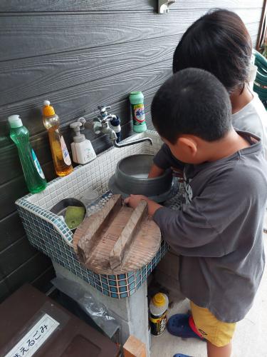 釜戸飯炊き体験【提供者：民宿はやせ】